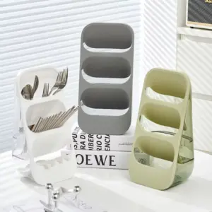 حامل ومصفاة 3 دور للمعالق والشوك والسكاكين - Cutlery Holder & Drainer 3 Tier for Spoons Forks & Knives