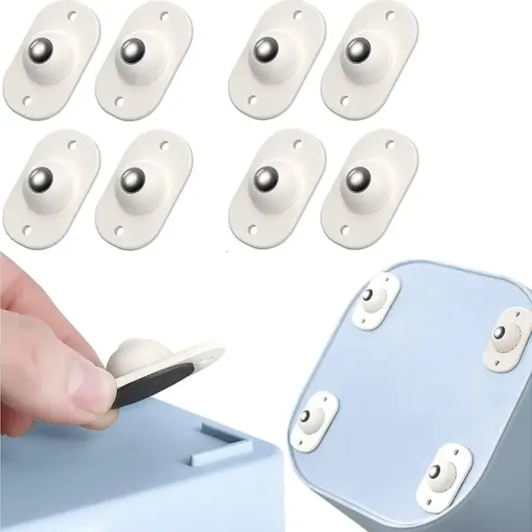 طقم عجلات لاصقة 4 قطع لتحويل أي قطعة لمتحركة بسهولة - Adhesive Caster Wheels Set 4 Pieces to Turn Any Item into a Movable Piece