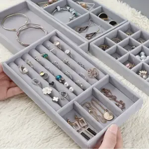 Alternative view of منظم أدراج للمجوهرات والإكسسوارات 4 قطع للسلاسل والخواتم والحلقان – Drawer Organizer for Jewelry & Accessories Set of 4 Chains Rings & Earrings