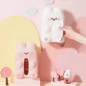 Alternative view of علبة مناديل على شكل دبدوب لليفنج وغرف الأطفال والنوم والسيارات من البلاستيك - Cute Bear Shaped Plastic Tissue Box for Living Room Kids’ Rooms Bedrooms & Cars