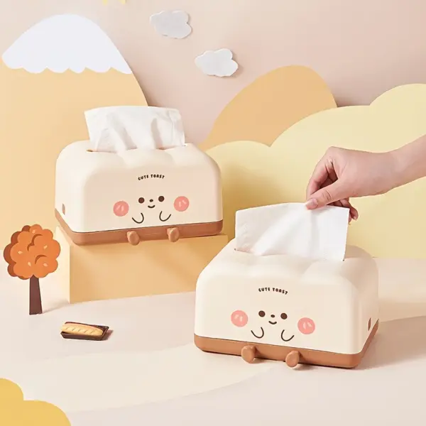علبة مناديل كيوت لغرف النوم والليفنج والأطفال من البلاستيك - Cute Plastic Tissue Box for Bedrooms Living Rooms and Kids’ Spaces