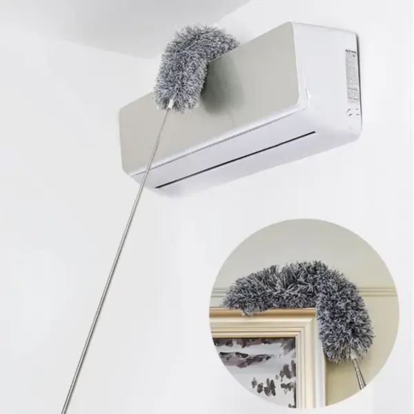 زعافة مايكروفايبر بيد قابلة للتمدد والتني لتنضيف الأماكن العالية وصعب الوصول إليها  - Flexible Microfiber Feather Duster with Extendable and Bendable Handle for High and Hard to Reach Areas