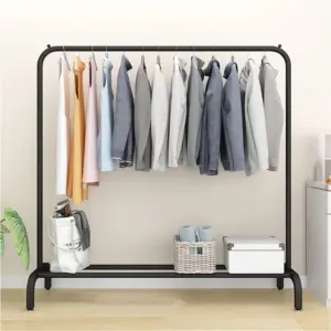 Alternative view of استاند ملابس معدني بهوكات ورف سفلي للأحذية والشنط - Metal Clothes Stand with Hooks & Bottom Shelf