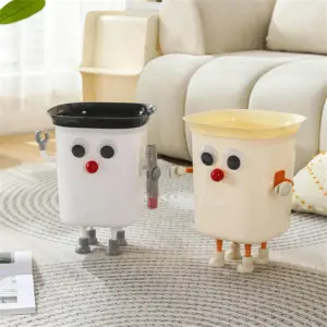 Alternative view of باسكت قمامة روبوت بلاستيك لغرف الأطفال والنوم والمكاتب -  Robot Plastic Trash Bin for Kids’ Rooms Bedrooms & Offices