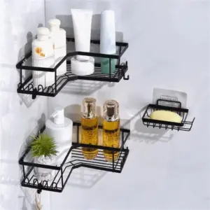 Alternative view of رف معدني ستانلس غير قابل للصدأ لحمل وتنظيم أدوات المطبخ والحمام سهل الفك والتركيب - Rustproof Stainless Steel Rack for Kitchen and Bathroom Organization Easy to Assemble