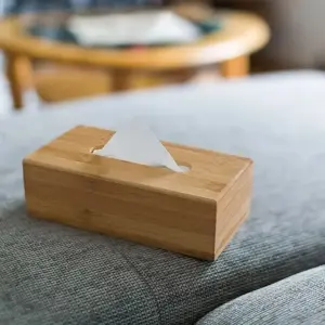 Alternative view of علبة مناديل خشب بتصميم أنيق للبيت والمكتب - Wooden Tissue Box with Elegant Design for Home and Office
