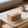 علبة مناديل خشب بتصميم أنيق للبيت والمكتب - Wooden Tissue Box with Elegant Design for Home and Office