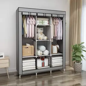 دولاب ملابس 3 درف بغطاء سهل الفك والتركيب لغرف النوم والدريسنج والأطفال - Wardrobe Closet with 3 Doors & Easy Assembly for Bedrooms Dressing Rooms and Kids’ Spaces