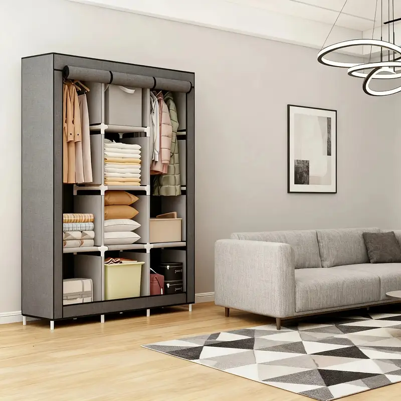 دولاب ملابس 3 درف بغطاء سهل الفك والتركيب لغرف النوم والدريسنج والأطفال - Wardrobe Closet with 3 Doors & Easy Assembly for Bedrooms Dressing Rooms and Kids’ Spaces - Image 13