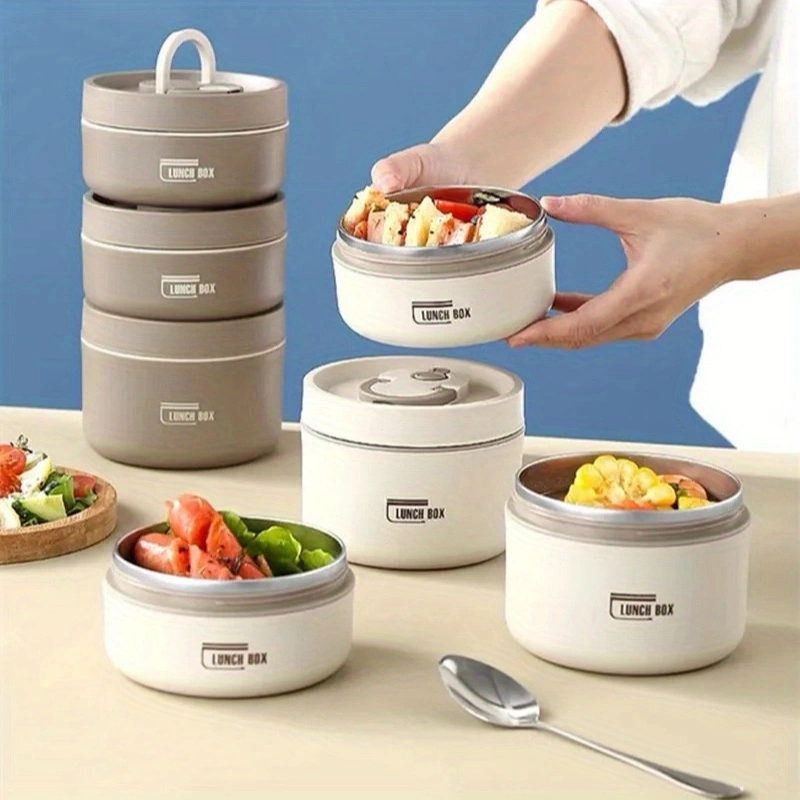 لانش بوكس استانلس ستيل 4 قطع محكمة الغلق بشنطة حرارية لحفظ الحرارةلتناول وجبات صحية في أي مكان - Stainless steel lunch box set 4 Pcs with an insulated bag to keep your food warm and enjoy healthy meals anywhere - Image 2