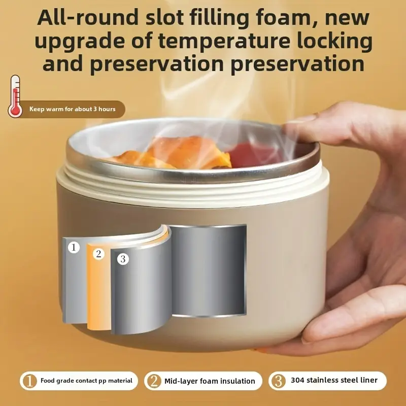 لانش بوكس استانلس ستيل 4 قطع محكمة الغلق بشنطة حرارية لحفظ الحرارةلتناول وجبات صحية في أي مكان - Stainless steel lunch box set 4 Pcs with an insulated bag to keep your food warm and enjoy healthy meals anywhere - Image 4