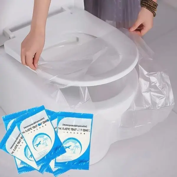 غطاء تواليت ضد الجراثيم للاستعمال مرة واحدة 50 قطعة للاماكن العامة والرحلات – Antibacterial Disposable Toilet Seat Covers 50 Pcs for Public Places & Travel
