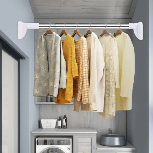 ماسورة استانليس قابلة لتعديل الطول متعددة الاستخدام للستائر وتعليق الملابس – Adjustable Stainless Steel Rod for Curtains & Clothes