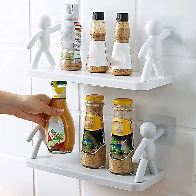 رف مودرن لتنظيم وحمل أدوات المطبخ والحمام بلزق دبل فيس قوي - Modern Kitchen & Bathroom Organizer Shelf With Strong Double - Sided Adhesive - Image 2