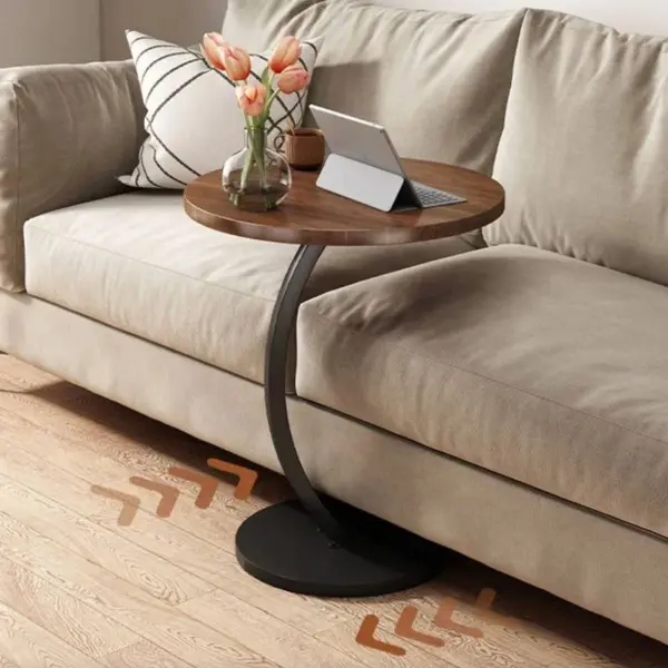 ترابيزة جانبية خشب وحديد للابتوب والوجبات الخفيفة خفيفة وسهلة النقل تناسب السرير والكنبة – Wooden & Metal Side Table for Laptop & Snacks Lightweight and Portable for Sofa & Bed