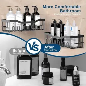 Alternative view of طقم منظم حمام 5 قطع ستانليس ستيل مقاوم للصدأ - Stainless Steel Bathroom Organizer Set 5 Pieces