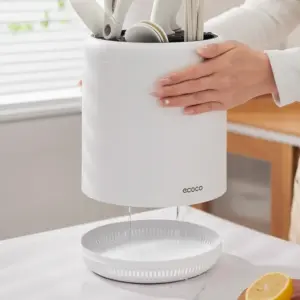 Alternative view of حامل ومصفاة للمعالق والشوك والسكاكين بقاعدة قابلة للفك لتصفية المياه ايكوكو - Ecoco Cutlery Holder & Drainer with Detachable Base for Water Drainage