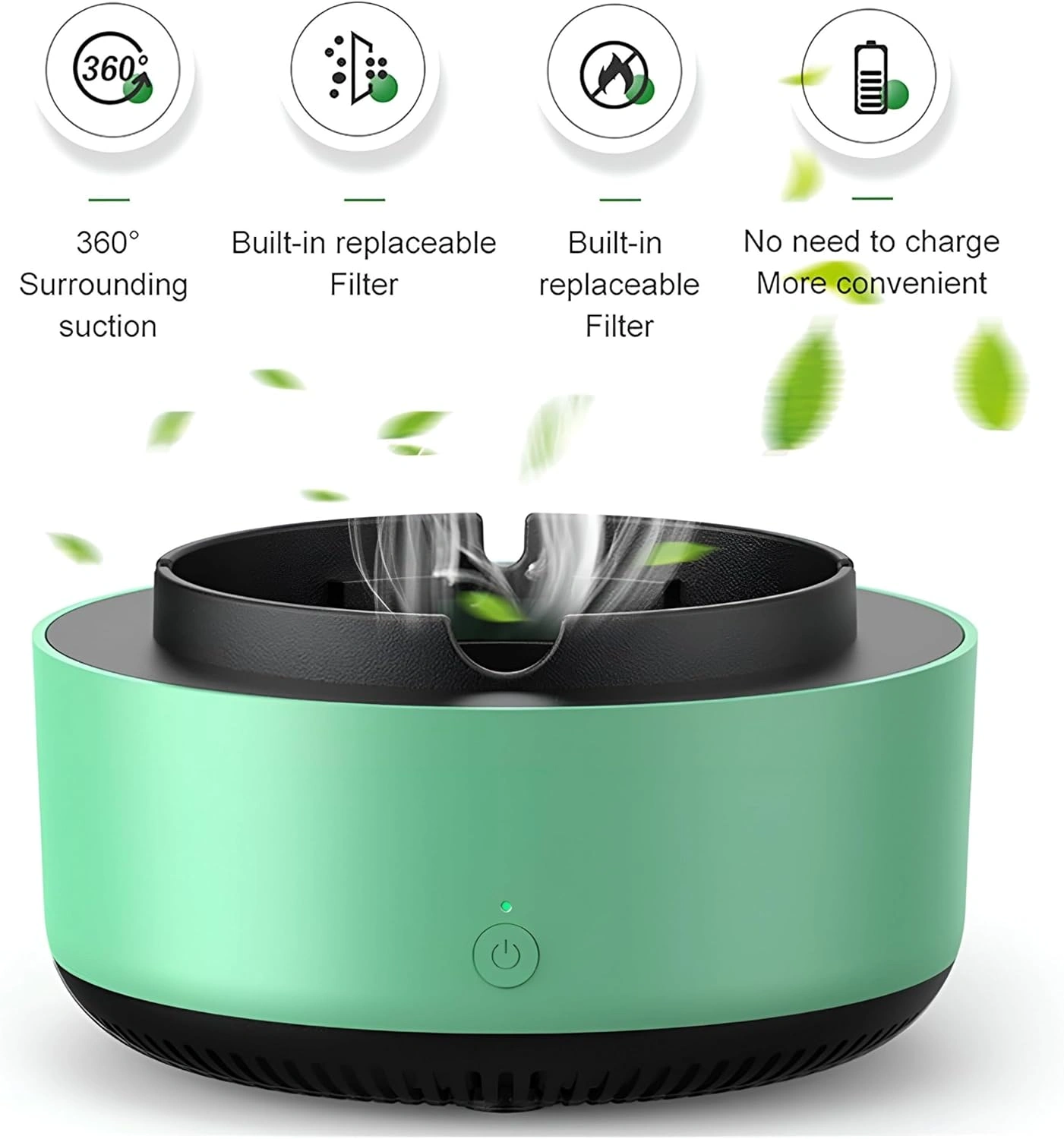 طفاية سجاير شيك بتشفط الريحة وتعطر المكان - Elegant Smoke-Cancelling Ashtray with Fragrance Filter - Image 4