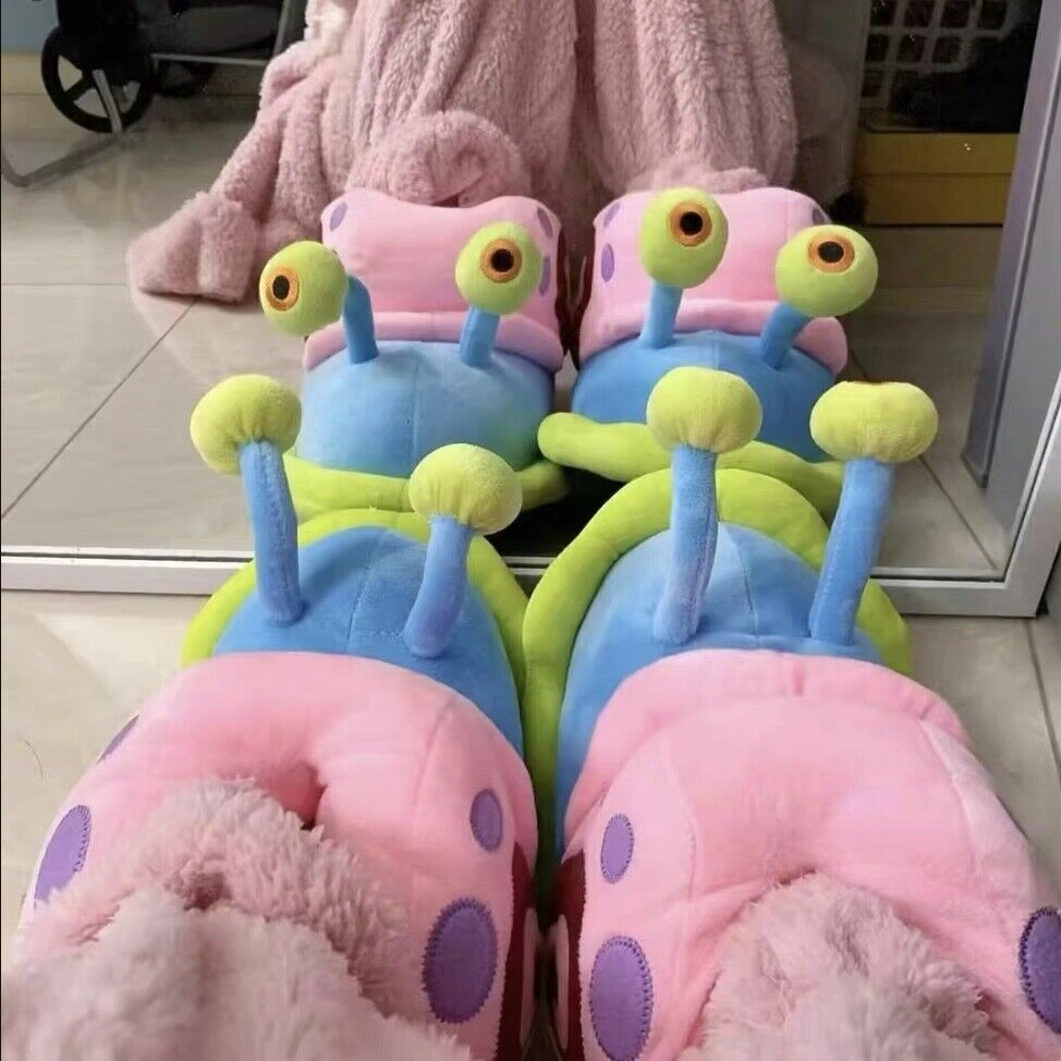 لكلوك الحلزون سريع فرو لتدفئة الرجل والتغلب على برد الشتاء - Furry Snail Slippers for Warm Feet in Winter - Image 4