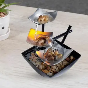 Alternative view of نافورة مياه ديكور داخلية بشلال انسيابي وإضاءة - LED Indoor LED Cascading Water Fountain