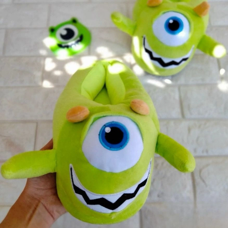 لكلوك كورتي البعبع مبطن بمقاسات مختلفة - Michael Wazowski Padded Slippers Multiple Sizes - Image 2