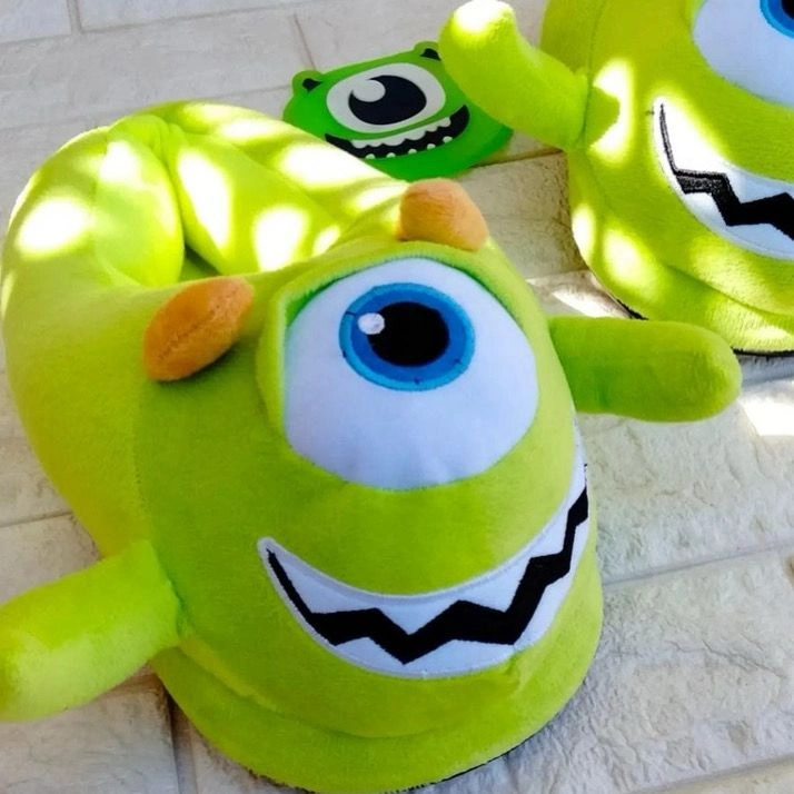 لكلوك كورتي البعبع مبطن بمقاسات مختلفة - Michael Wazowski Padded Slippers Multiple Sizes - Image 4