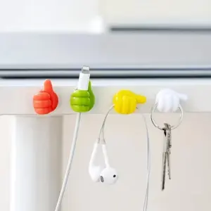 Alternative view of منظم أسلاك وشواحن سيليكون شكل كف اليد 10 قطع - Silicone Hand Shaped Cable & Charger Organizer 10 Pieces