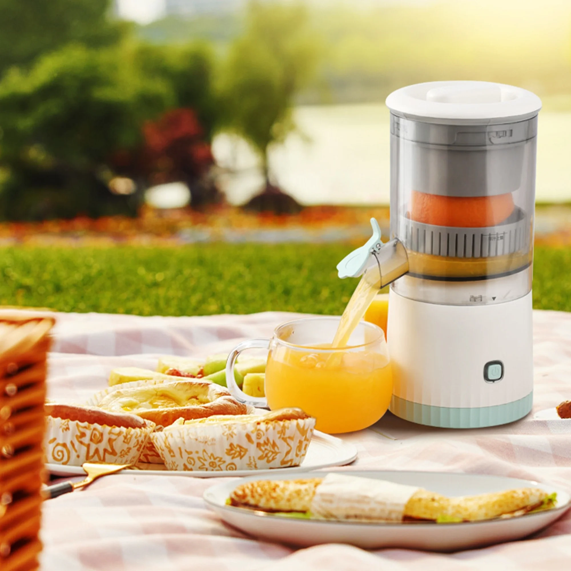عصارة فواكه كهربائية للبرتقال والبطيخ قابلة للشحن بمنفذ يو اس بي - Electric Fruit Juicer for Oranges & Watermelon USB Rechargeable - Image 9