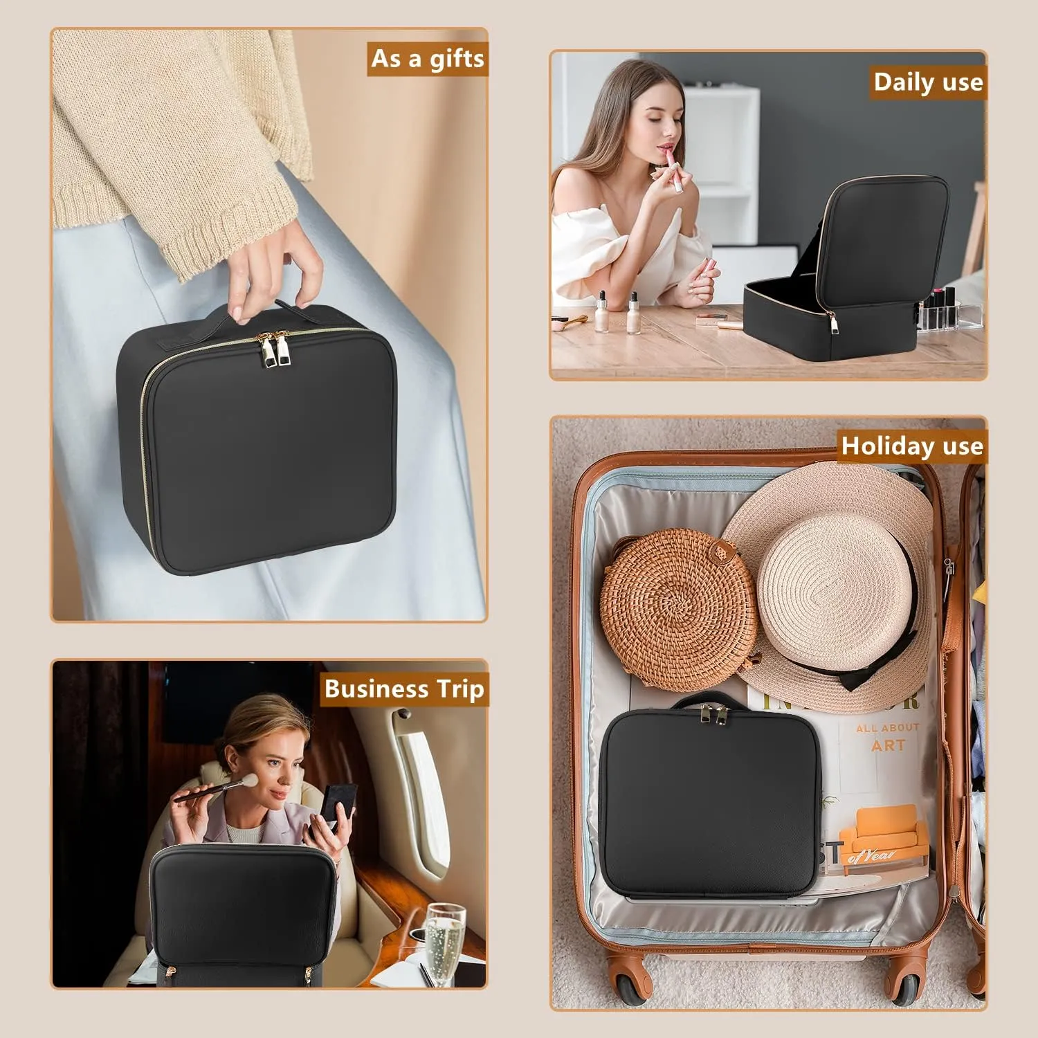 منظم ميكب بمراية ليد مثالي للسفر والاستخدام اليومي - Makeup Organizer with LED Mirror Perfect for Travel & Daily Use - Image 4