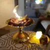 تمرية معدن مزينه بهلال مضئ - Metal Dates Box with Illuminated Crescent
