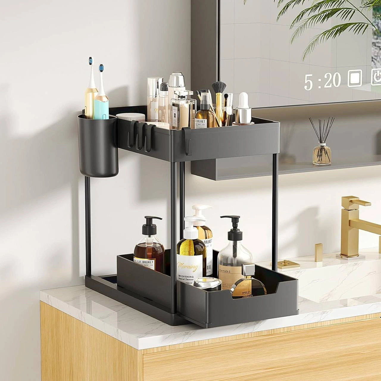 منظم تحت الحوض بدرج قابل للسحب - Under Sink Organizer with Pull Out Drawer - Image 2