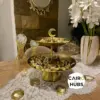 شيالة نحاس 2 دور لتقديم التمر والمكسرات والحلويات مثالية لرمضان والعيد - Copper 2 Tier Serving Stand for Dates, Nuts & Sweets Perfect for Ramadan & Eid