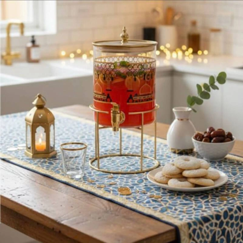 ديسبنسر عصائر رمضاني 2.6 لتر بحامل معدني - Ramadan Juice Dispenser with Metal Stand 2.6L - Image 3