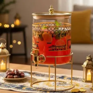 ديسبنسر عصائر رمضاني 2.6 لتر بحامل معدني - Ramadan Juice Dispenser with Metal Stand 2.6L