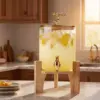 ديسبنسر عصير لعزومات رمضان بحامل خشبي وحنفية لسهولة الاستخدام - Ramadan Juice Dispenser with Wooden Stand & Tap